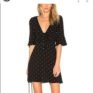 Free people bell sleeve polka dot dress